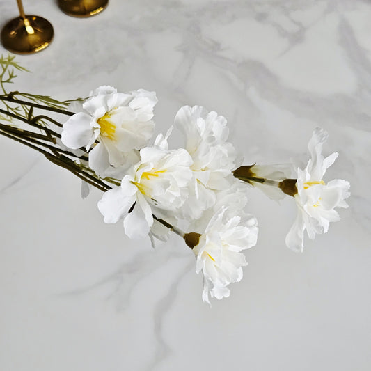 artificial white carnation flowers on a stem 82cm