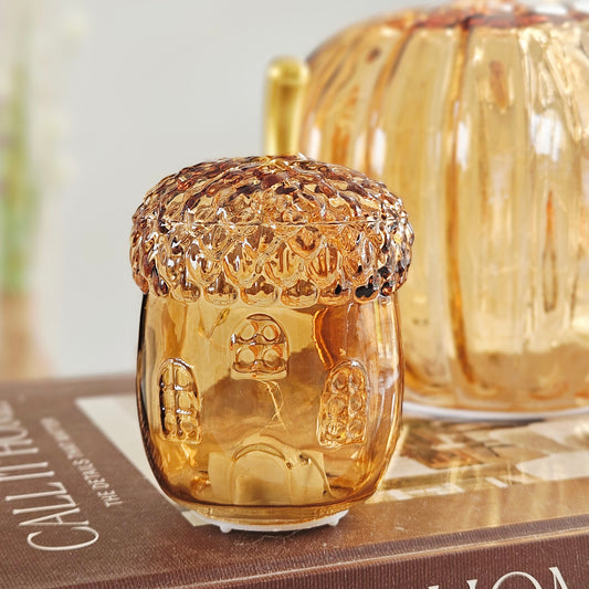 small led acorn light up amber colour decor piece