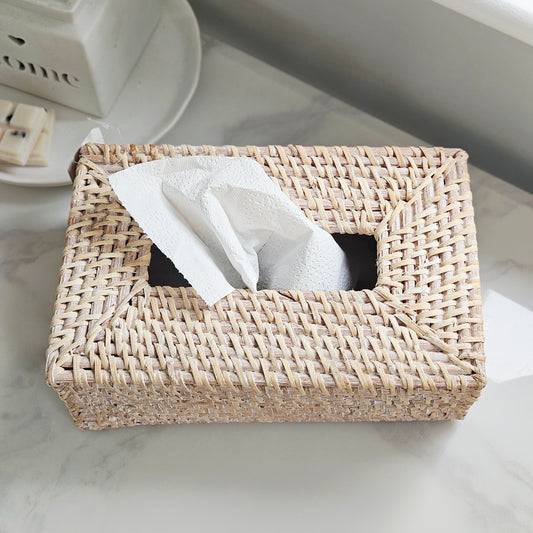 rattan rectangular tissue box 