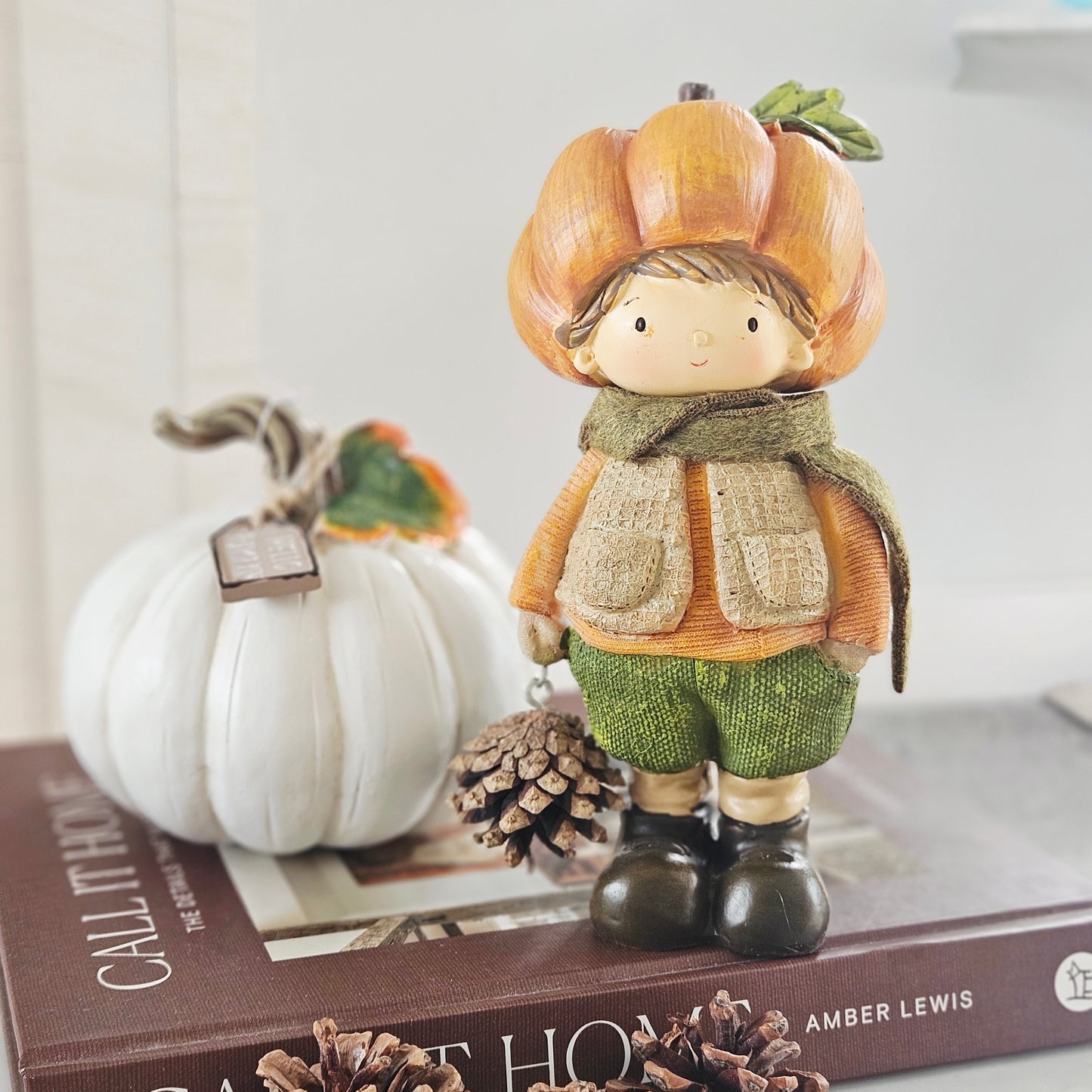 Autumn Pumpkin Boy & Girl Ornaments – Choose Options