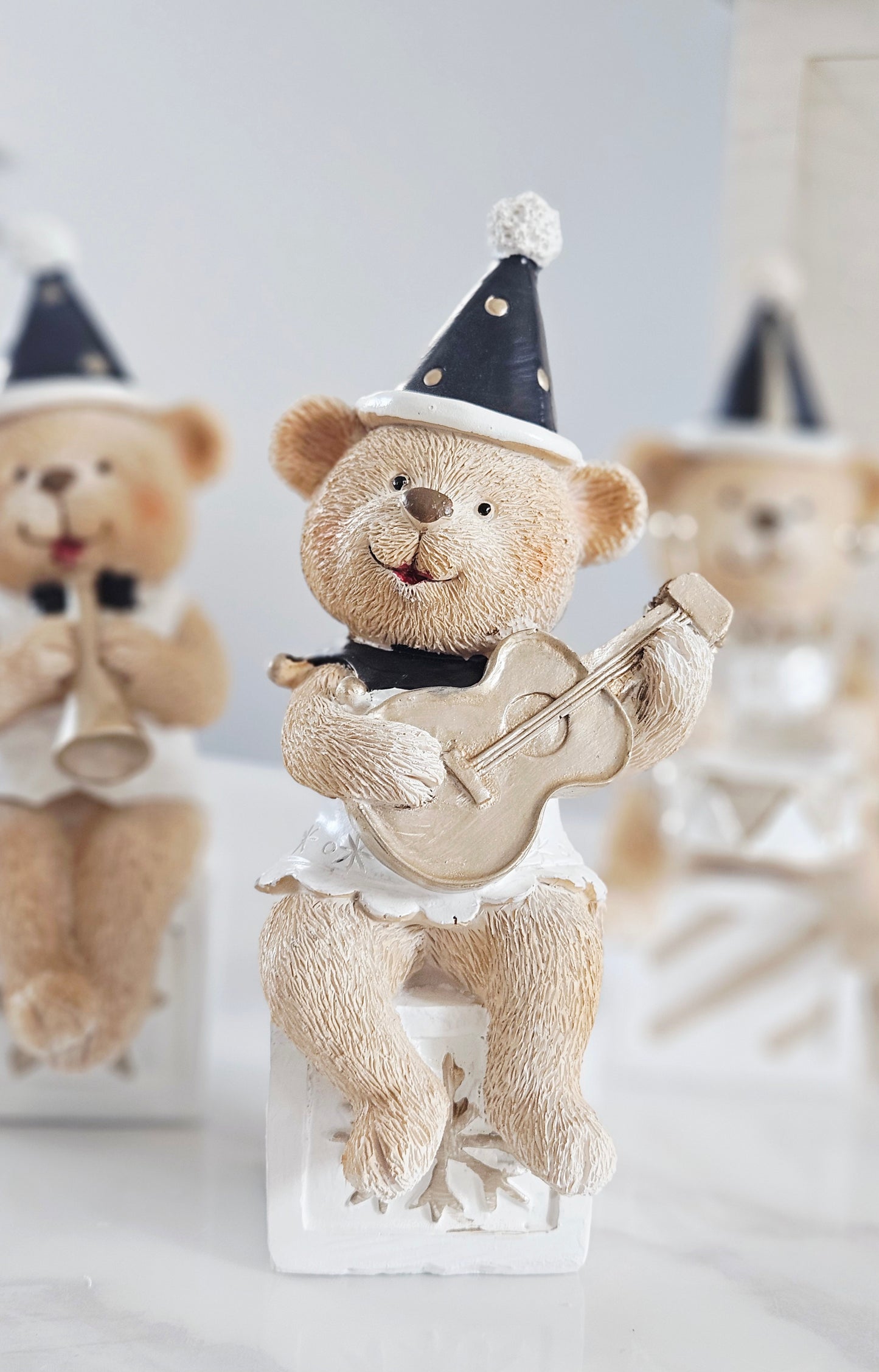 Teddy Bear Band Ornament - 3 Assorted Musical Bear Figures