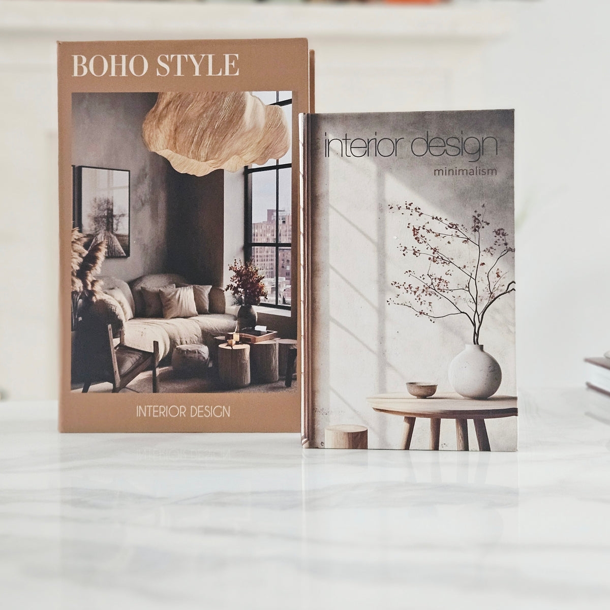 Interior design decorative book box set for stylish home storage