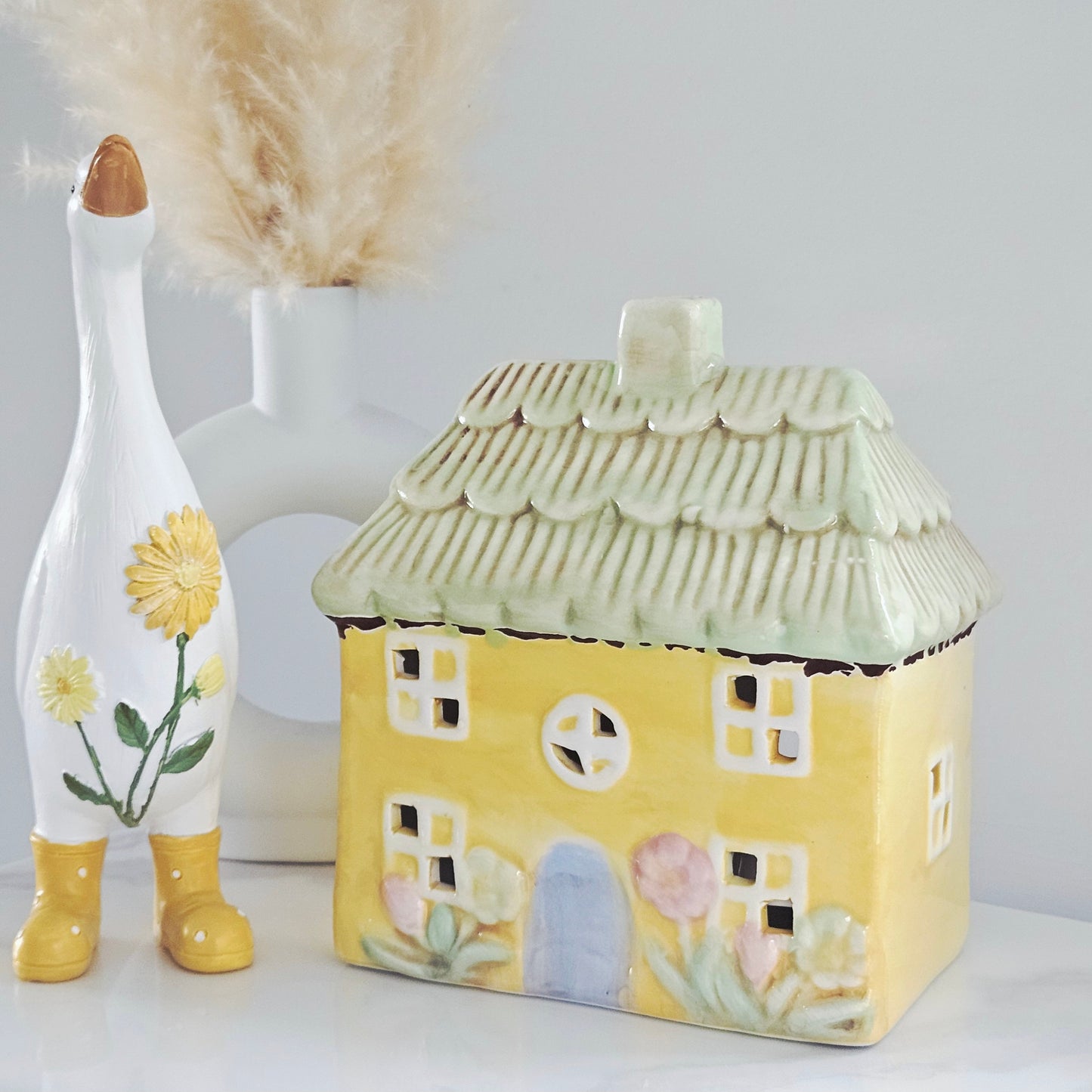 Yellow Ceramic T-Light Holder