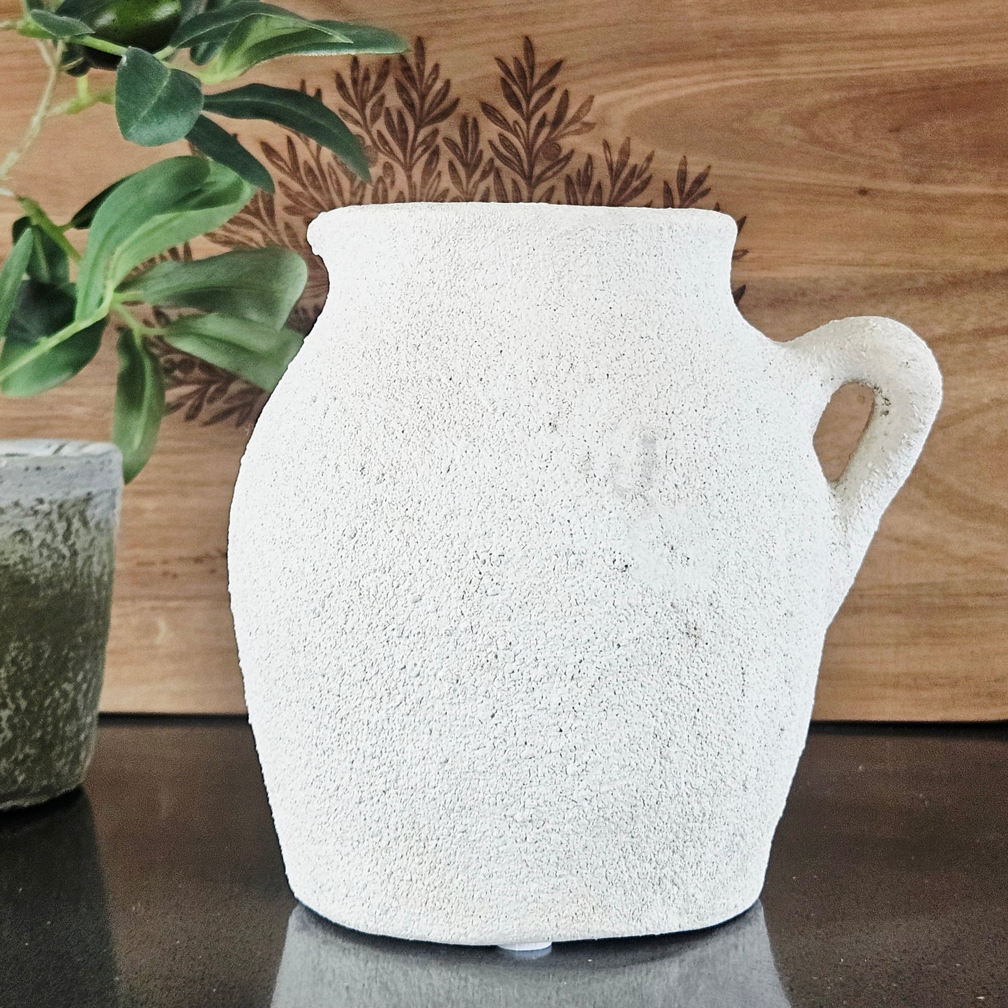 Nicole white textured jug vase 14cm
