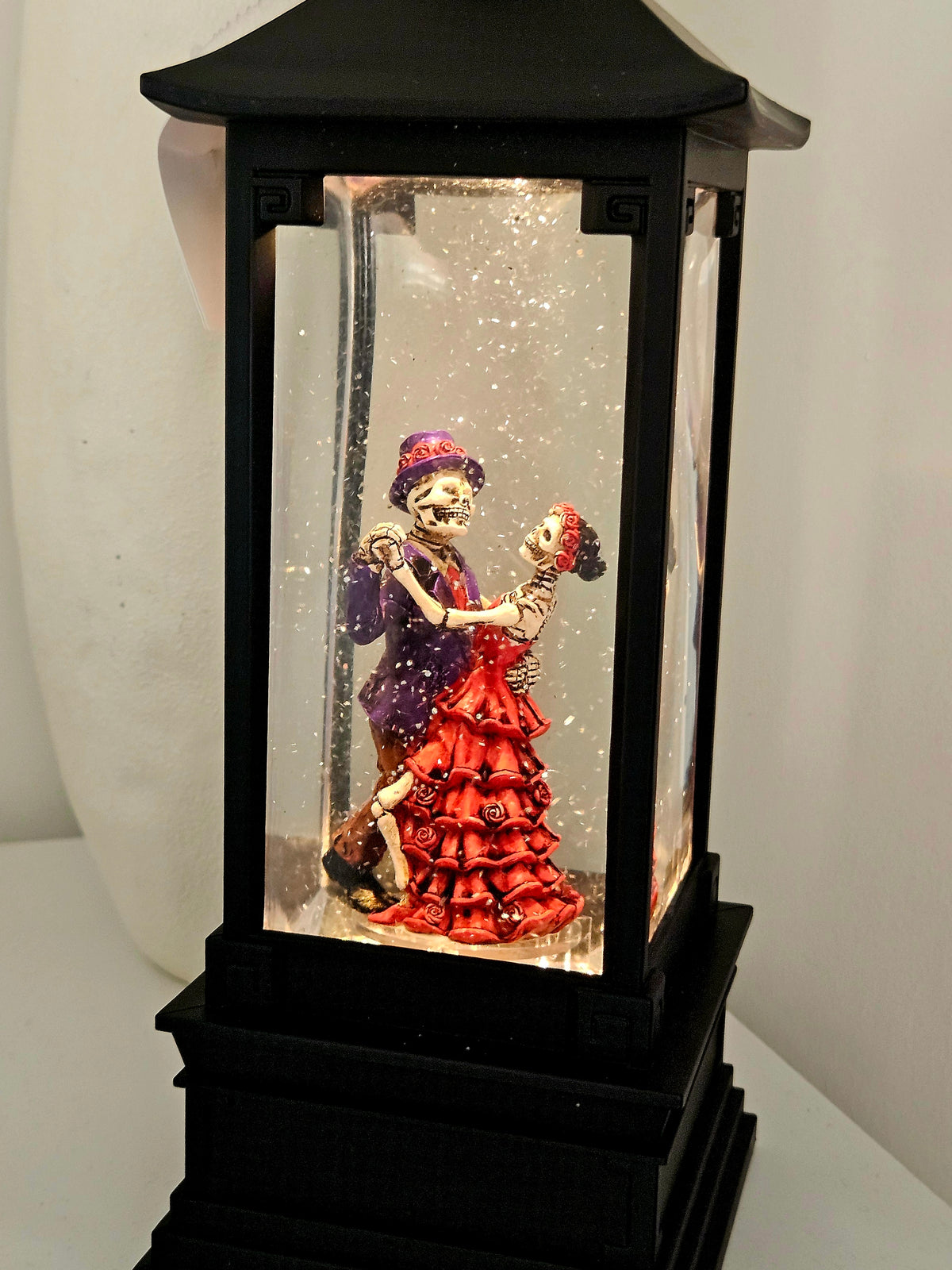 Dancing Skeletons Halloween Spinner | 28.5cm Glitter Decor