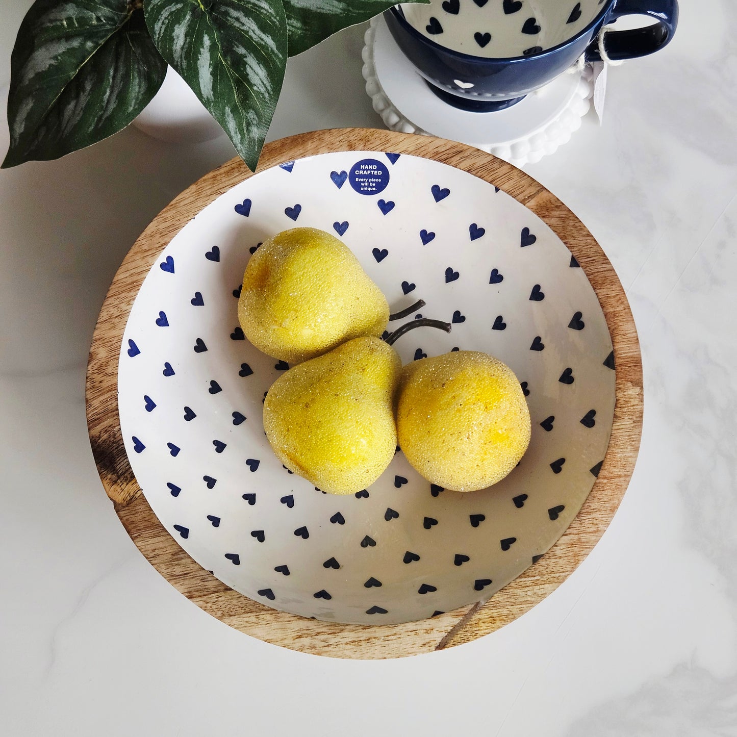 Large Mango Wood Bowl - Heart