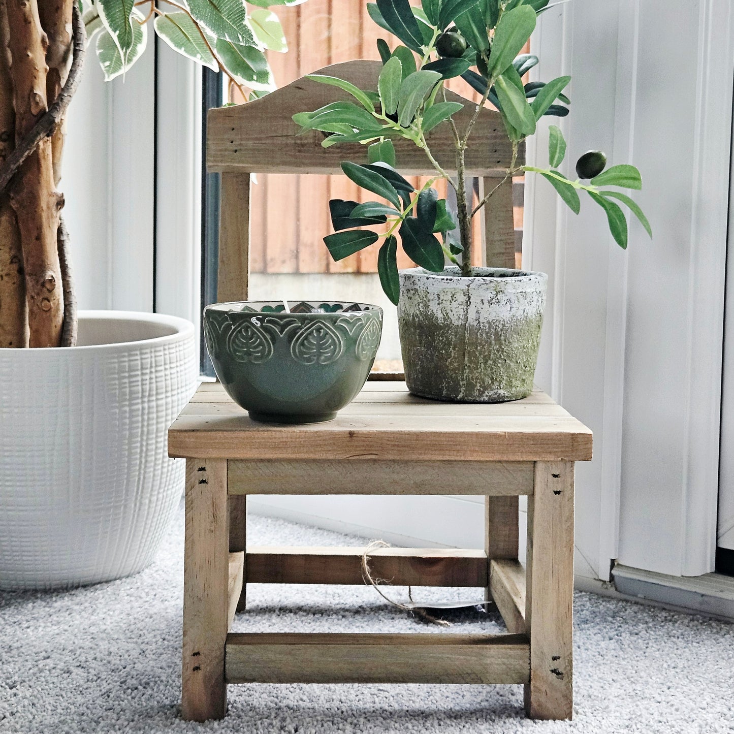 wooden recycled chair ornamental 40cm 