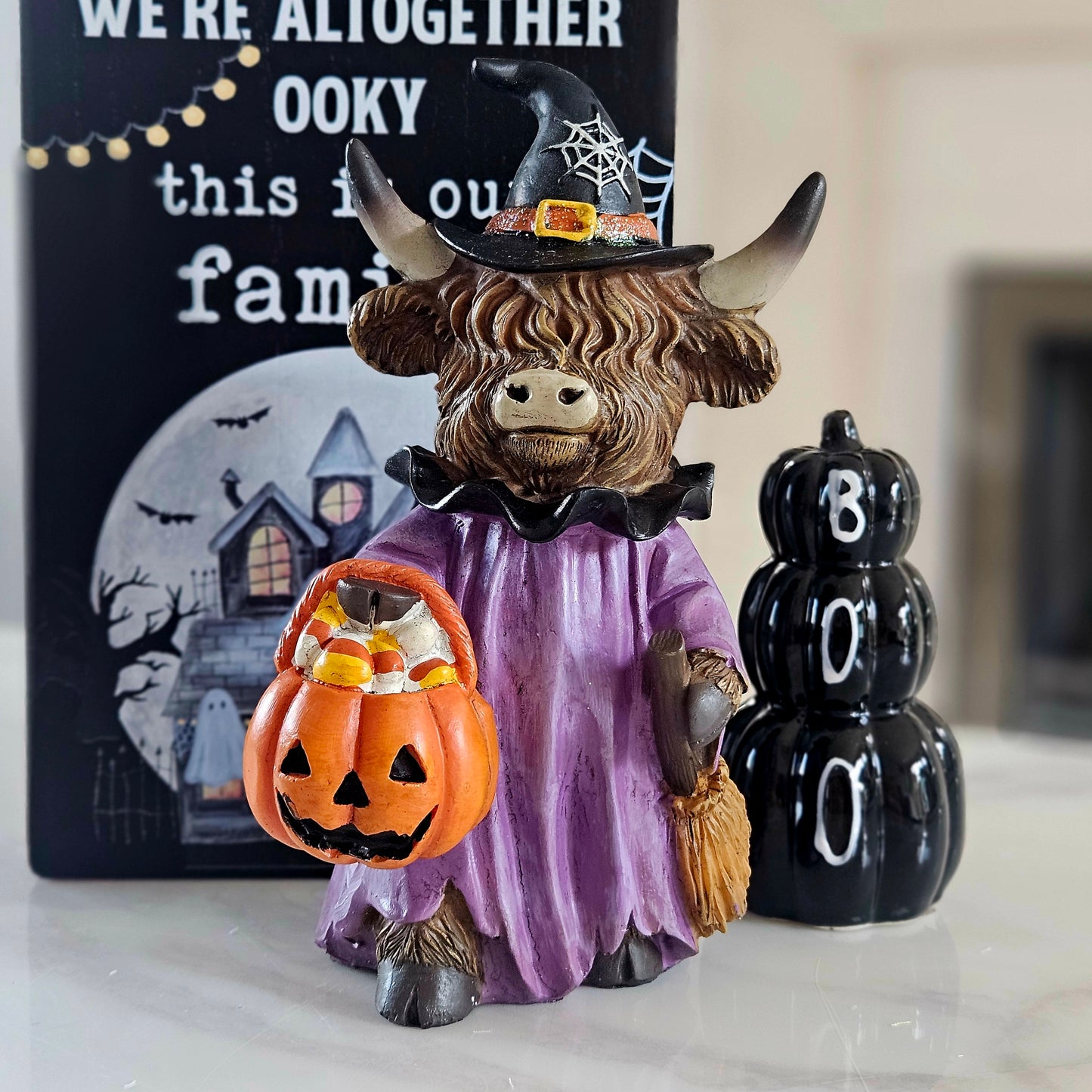 Halloween Highland Cow Witches | Spooky Cow 2 Assorted