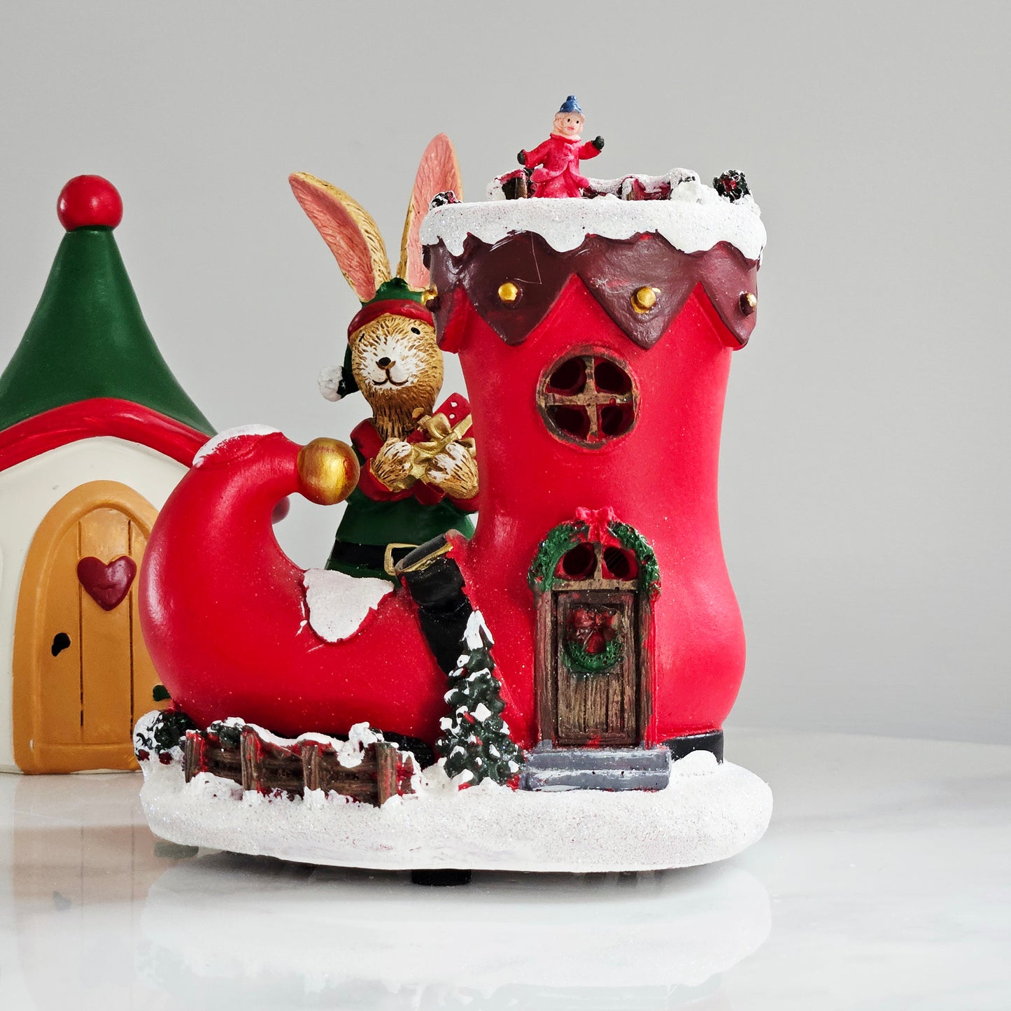 Light Up Elf Boot House Small