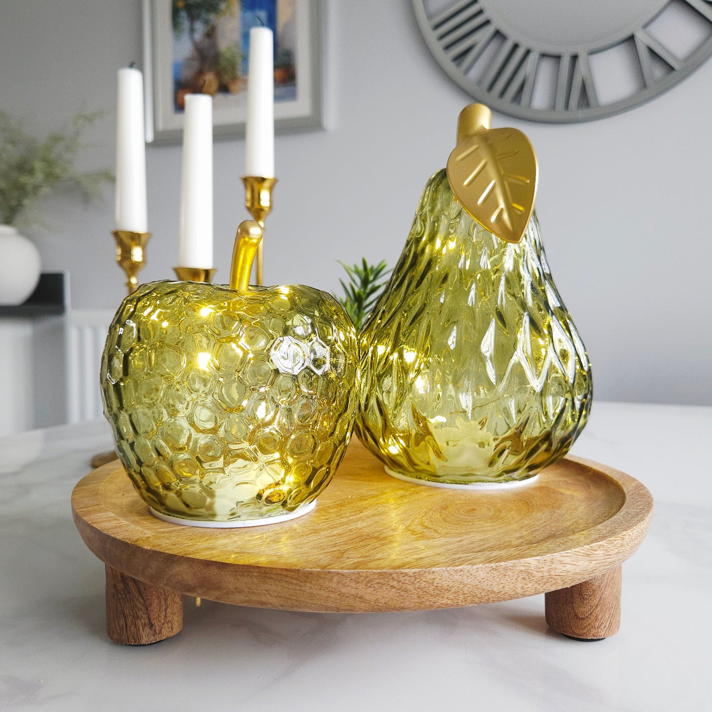 Pear Green Ornament -LED Light