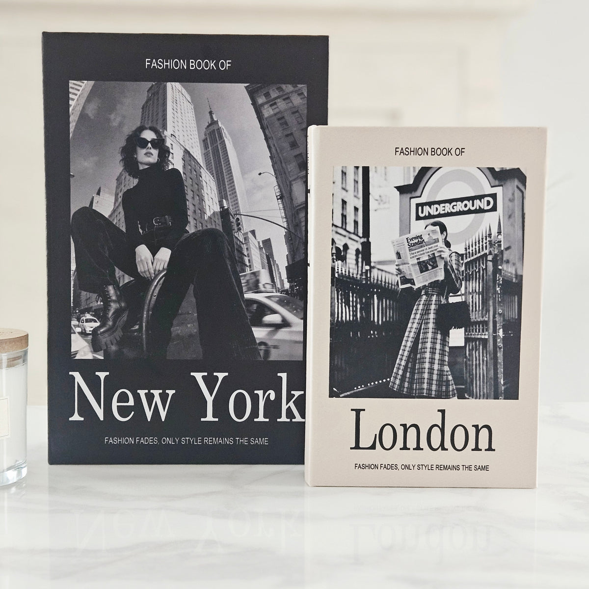 New York and London Wooden Book Storage Box Set – Decorative Boxes