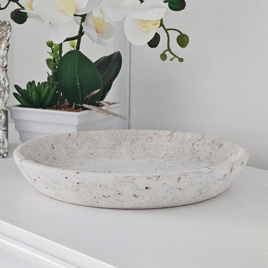 Travertine Decorative Plate 25cm