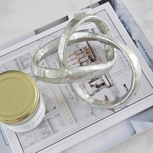 silver decorative metal knot ornament 