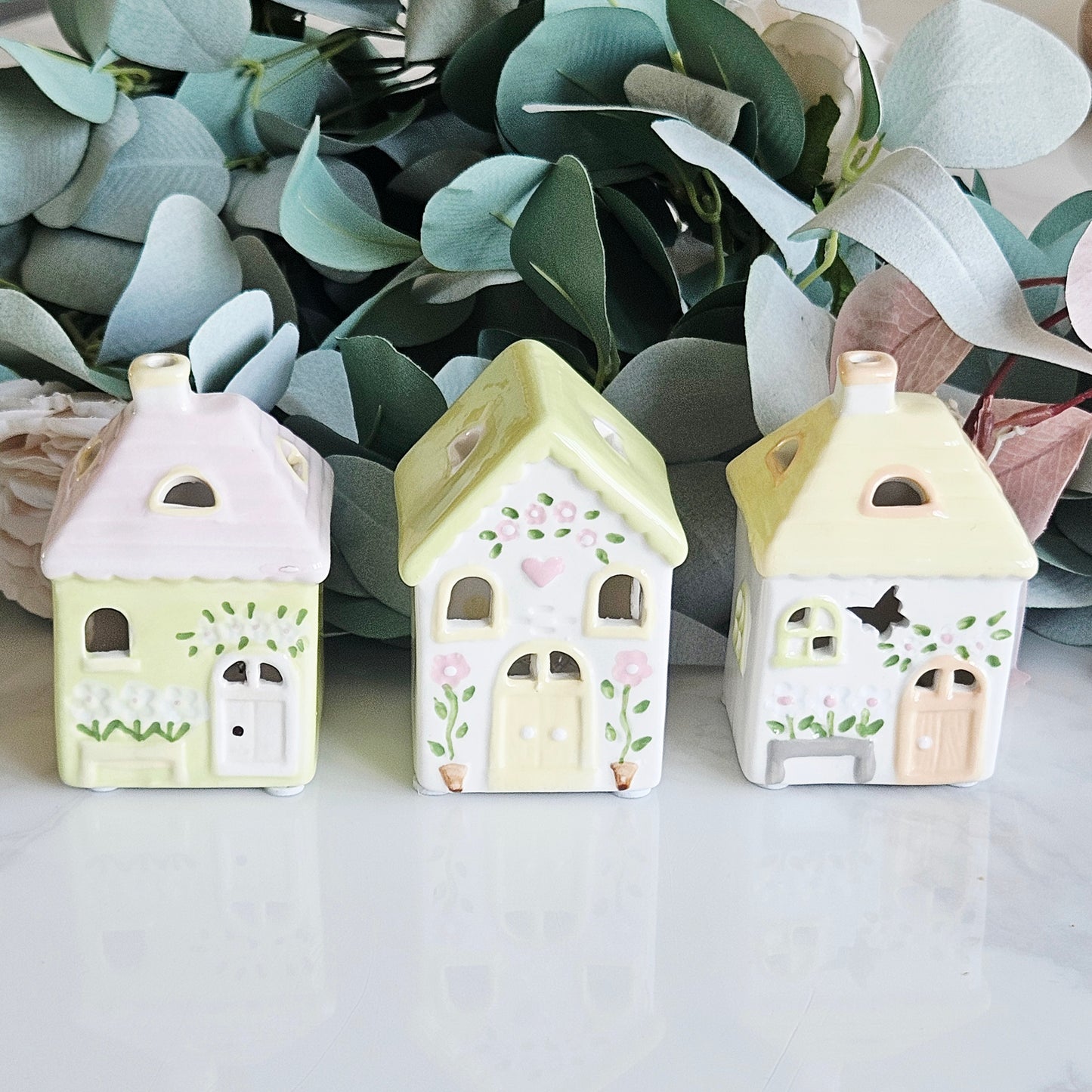 Floral Houses Set Of 3 Led