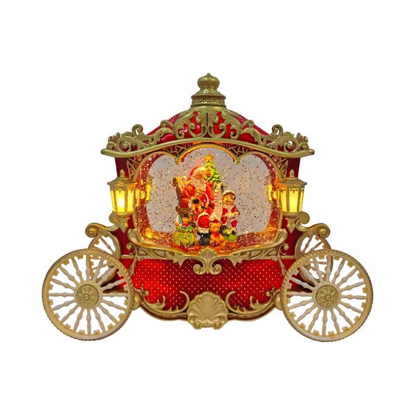 santa Carriage Spinner 25x21cm Christmas decoration