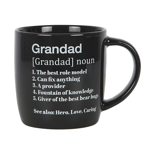 Grandad defintion mug in black and white