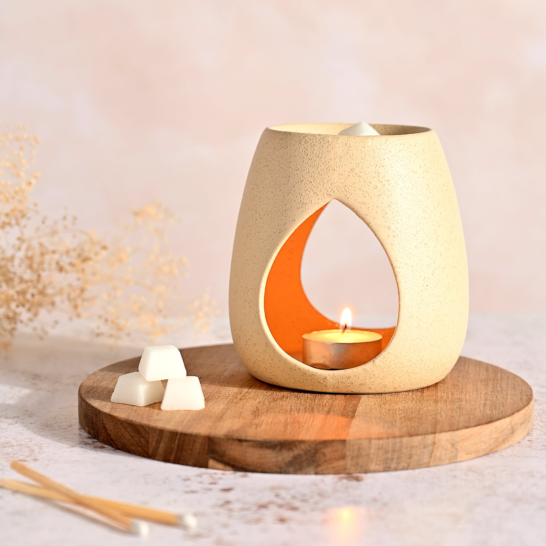 Serenity taupe ceramic wax melt burner 