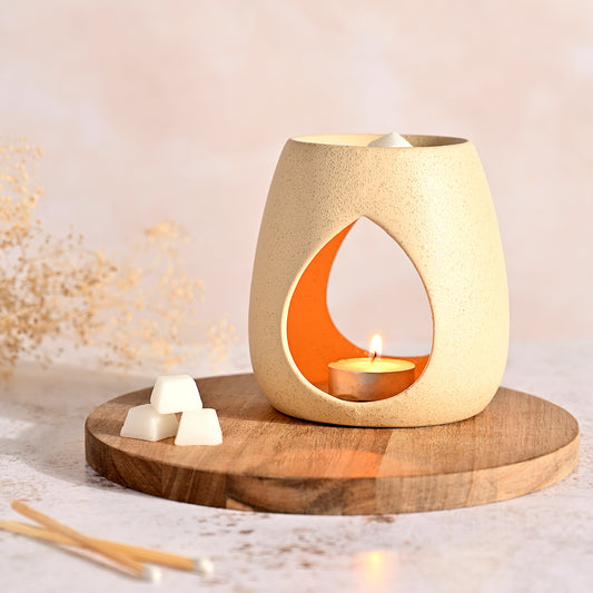 Serenity taupe ceramic wax melt burner 