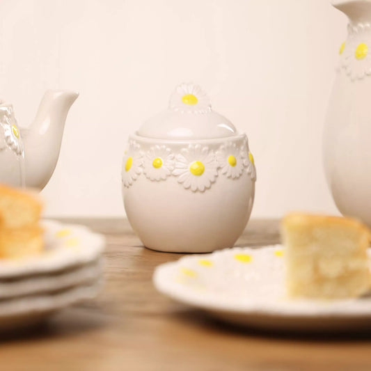 cottage garden daisy design sugar pot