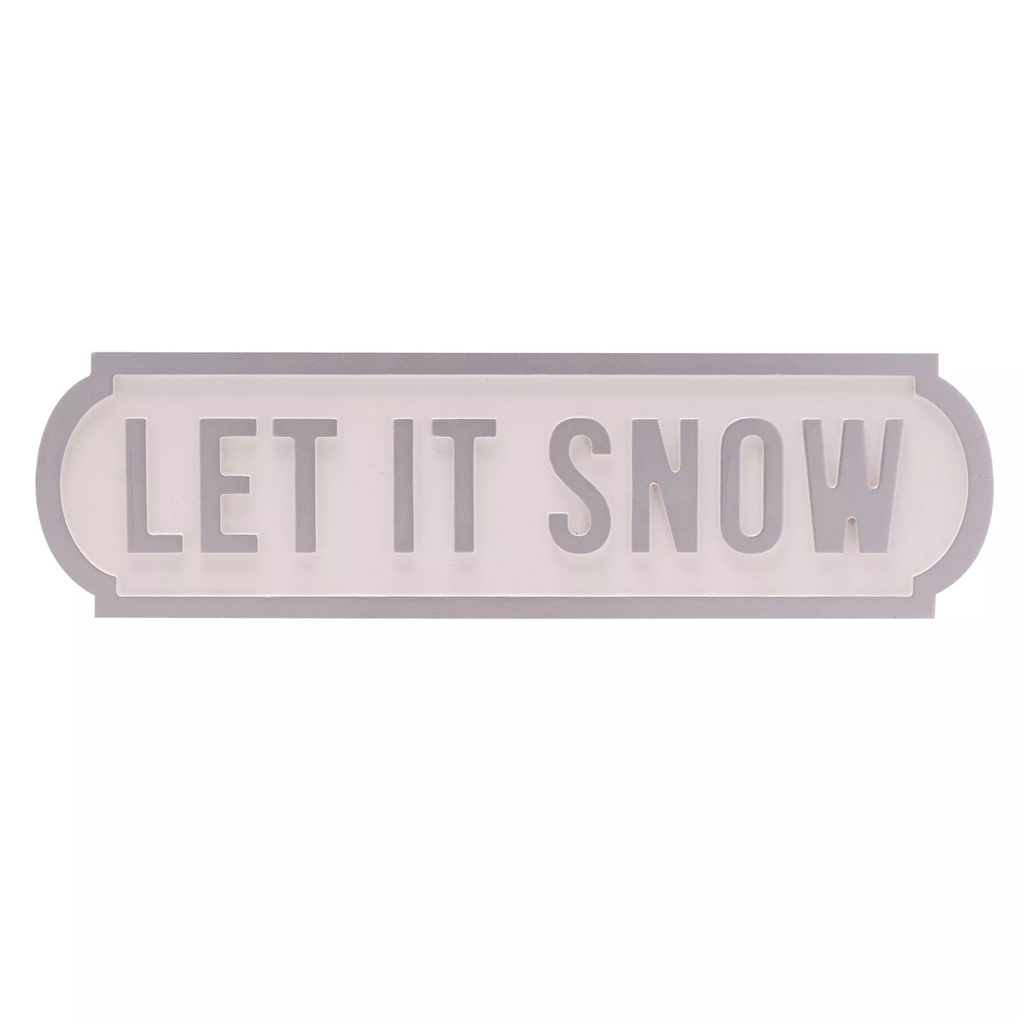 Decorative sign with 'LET IT SNOW' text on a white background 45CM