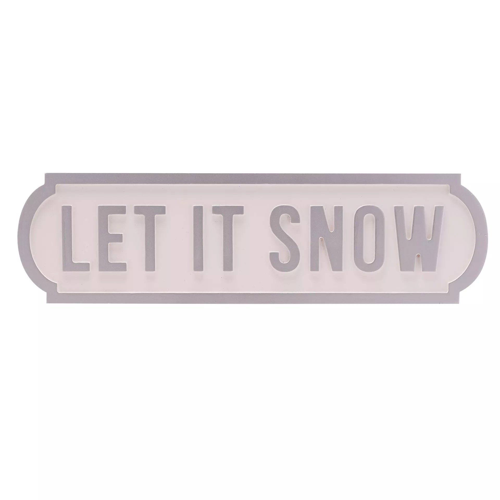Decorative sign with 'LET IT SNOW' text on a white background 45CM