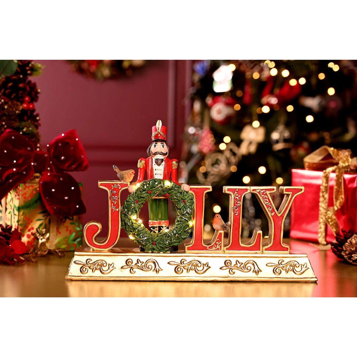 Nutcracker mantel plaque with LED lights Christmas decoration
