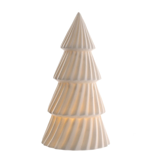 light up ceramic white christmas tree 19cm