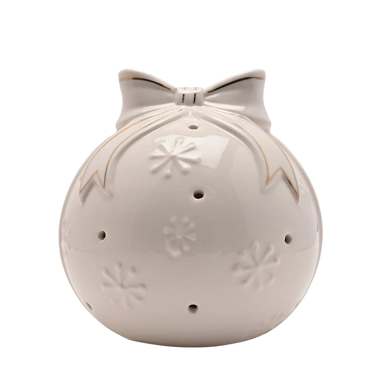 13cm LED porcelain Christmas bauble light up decoration
