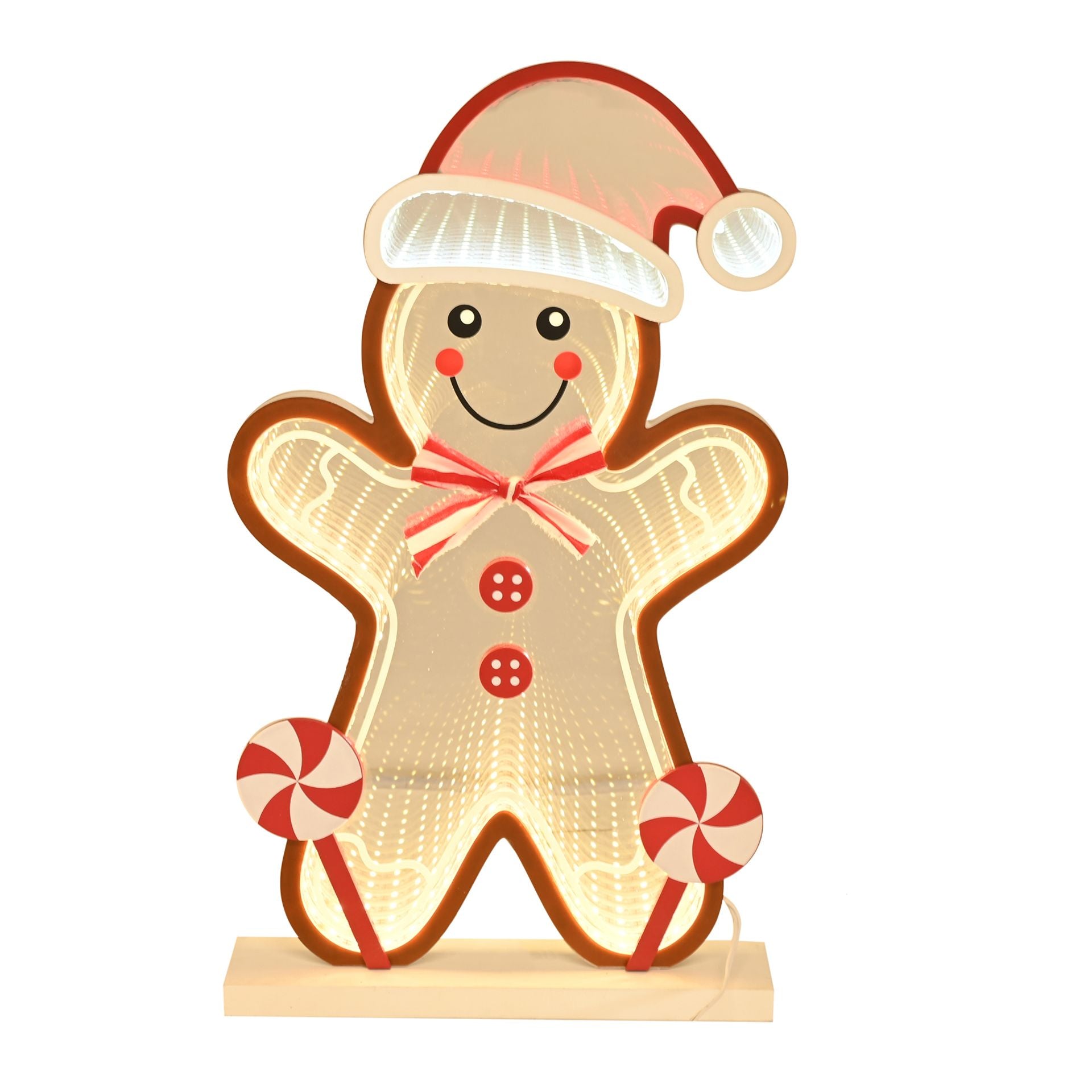 gingerbread mirrored led light up 35cm