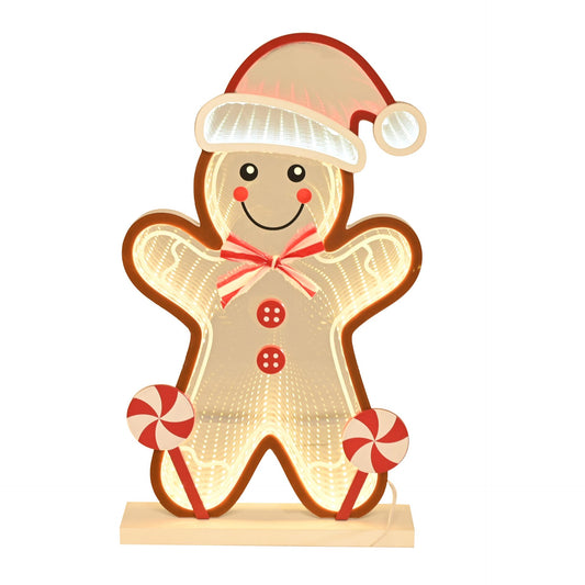 gingerbread mirrored led light up 35cm