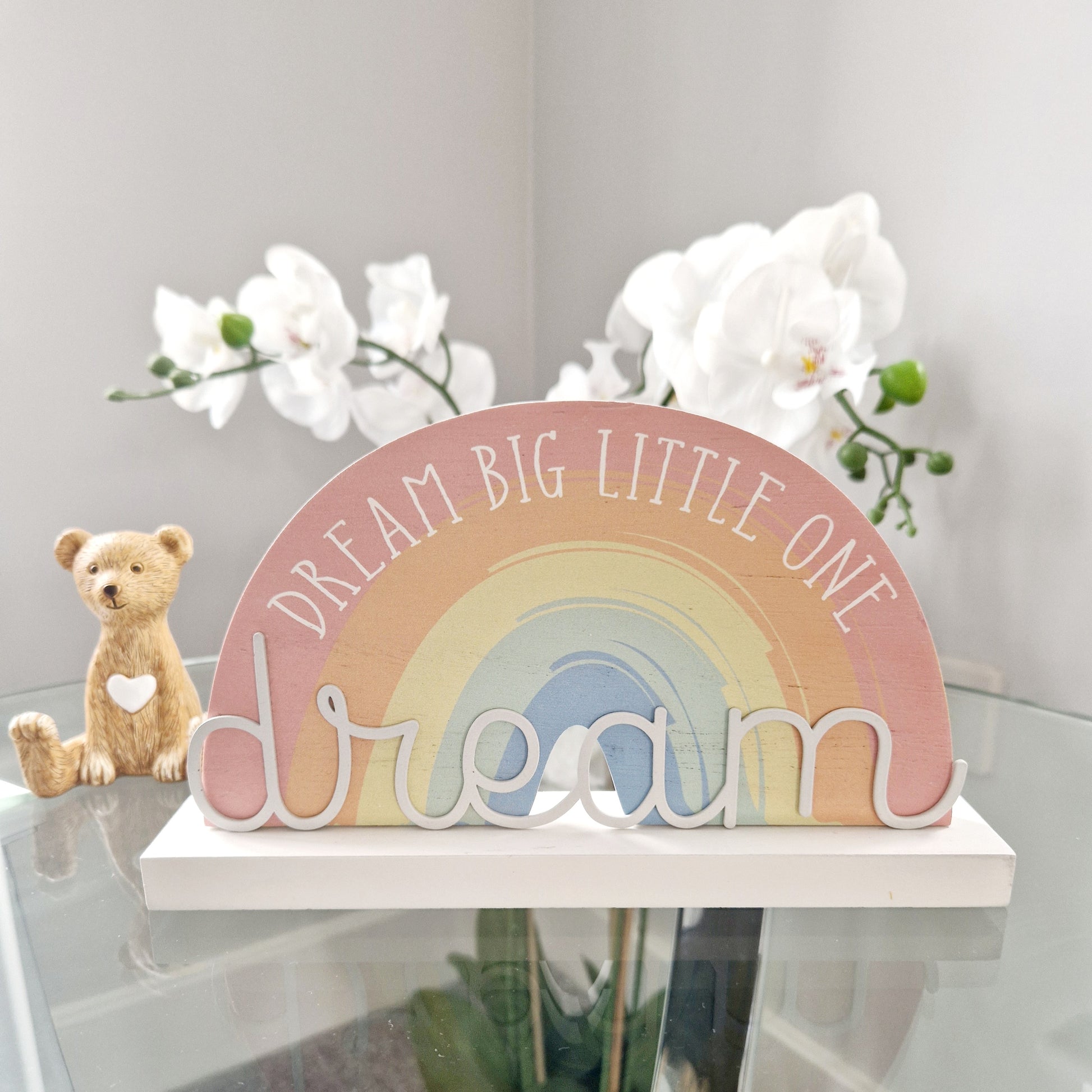 Petit Cheri Rainbow dream big little one plaque 