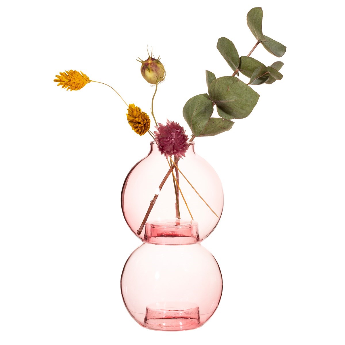 Stacking bubble glass round vase