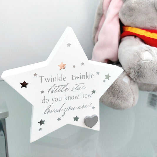 Twinkle Twinkle Mantel Plaque With A Star Design