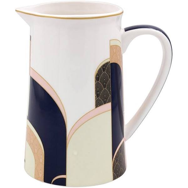 Ceramic Mini art deco Jug With a Colourful Art Deco Design All Over